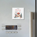 God jul Watercolor Winter Woodland Magnet<br><div class="desc">För familjen vid jul. Vinterskogshuggermagnet i god jul ger dig lite julklapp i köket. Behålla "God jul design text as-is eller redigera.</div>