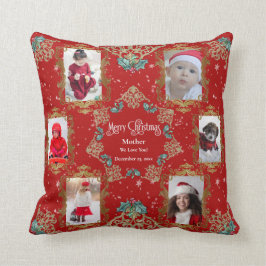 god jul we Kärlek You Family Photo Collage Kudde