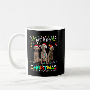 God jul Weimaraner Shirt Santa Hat Ljus Kaffemugg