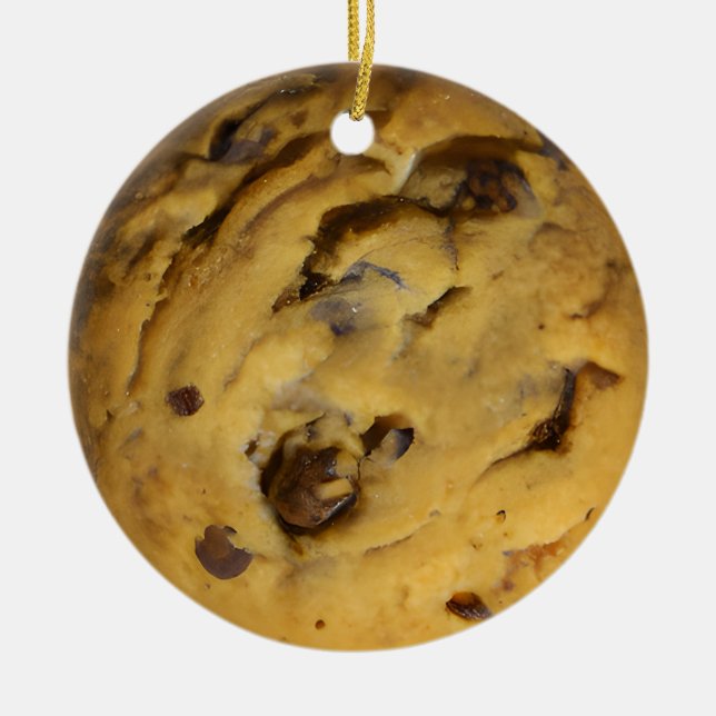 God jul Weir-dough | Funny Choc Cookie Pun Julgransprydnad Keramik (Framsidan)