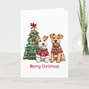 God jul Welsh Wire Fox Terrier Hundar Helgkort