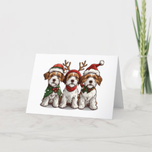 God jul Welsh Wire Fox Terrier Hundar Helgkort