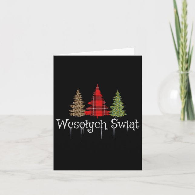 God jul Wesolych Swiat Play Träd Kort (Framsida)