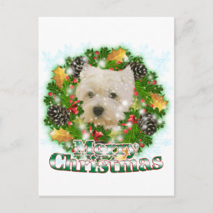 God jul Westie Helg Vykort