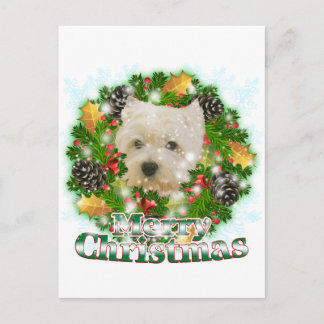God jul Westie Helg Vykort