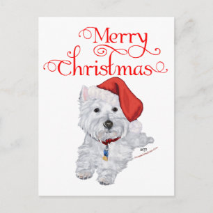 God jul Westie Helg Vykort