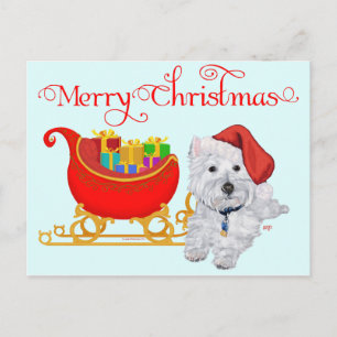God jul Westie Helg Vykort