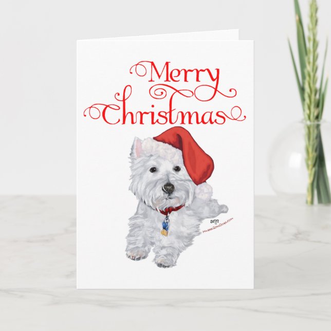 God jul Westie Helgkort (Framsida)