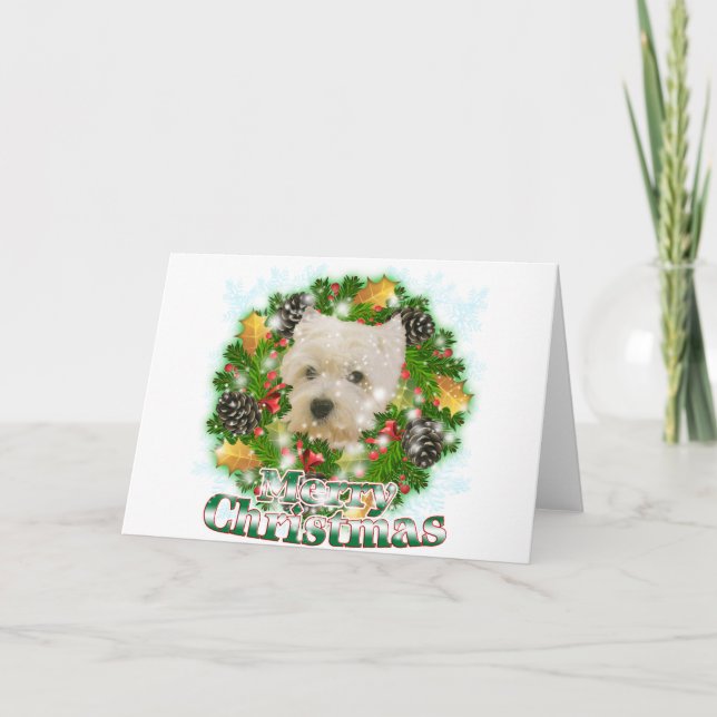 God jul Westie Helgkort (Framsida)