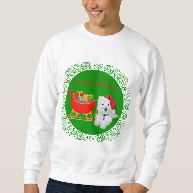 God jul Westie Sweatshirt (Framsida)