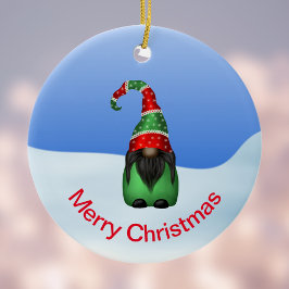 God jul Whimsical Gnome Julgransprydnad Keramik