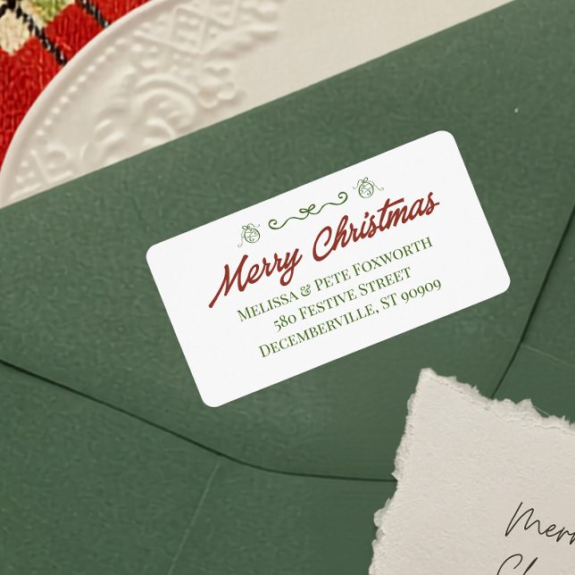 God Jul Whimsical Jul Returadress Adressetikett (Merry Christmas Whimsical Christmas Return Address Label
)