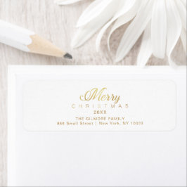 God jul Whimsical Typography-skriptcitat Returadress Etikett