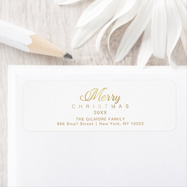 God jul Whimsical Typography-skriptcitat Returadress Etikett (Insitu)