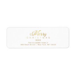 God jul Whimsical Typography-skriptcitat Returadress Etikett