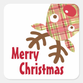 God jul Whimsique rener Fyrkantigt Klistermärke