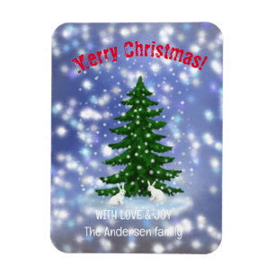 God jul white bunnies spruce Magnet