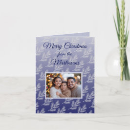 God jul White Grenar Blue Photo Helgkort