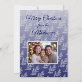 God jul White Grenar Blue Photo Julkort