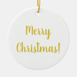 God jul White Guld Typography Festive Julgransprydnad Keramik
