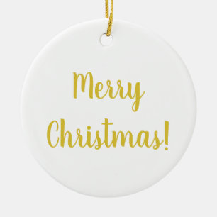 God jul White Guld Typography Festive Julgransprydnad Keramik