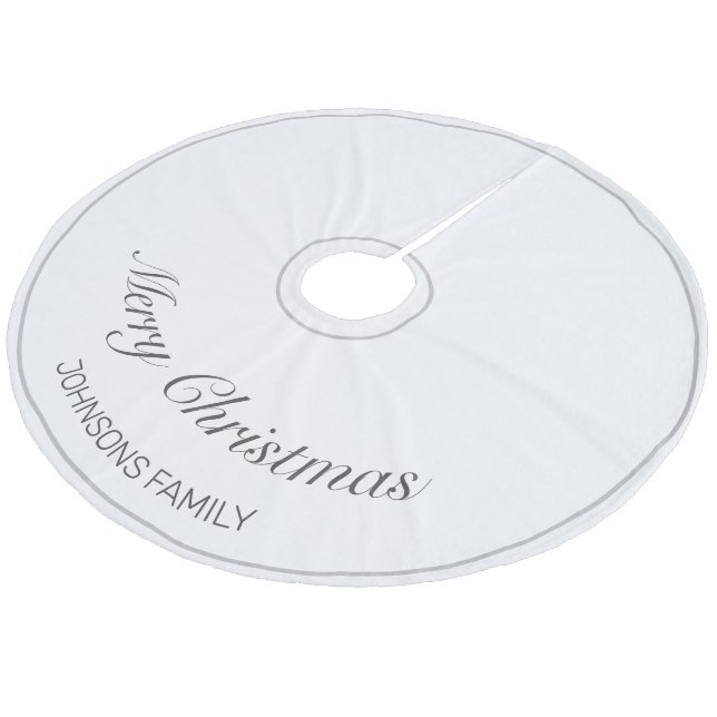 God jul White Minimalist Modern Julgransmatta Fleece (Vinklad)