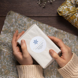 God jul White Navy Grått OSA Snöflingor Runt Klistermärke