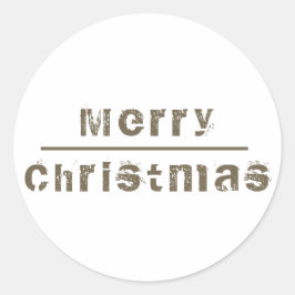 God jul White och Grått Helgdag Runt Klistermärke