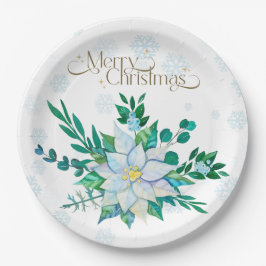 God jul White Poinsettia Snöflingor