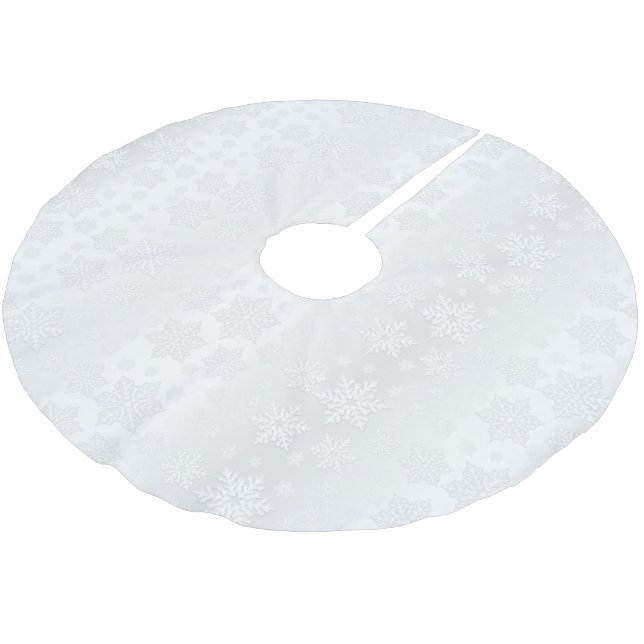god jul White Snowflake Satin Julgransmatta Borstad Polyester (Vinklad)