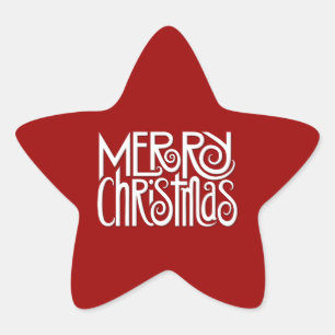God jul white Star Sticker Stjärnformat Klistermärke