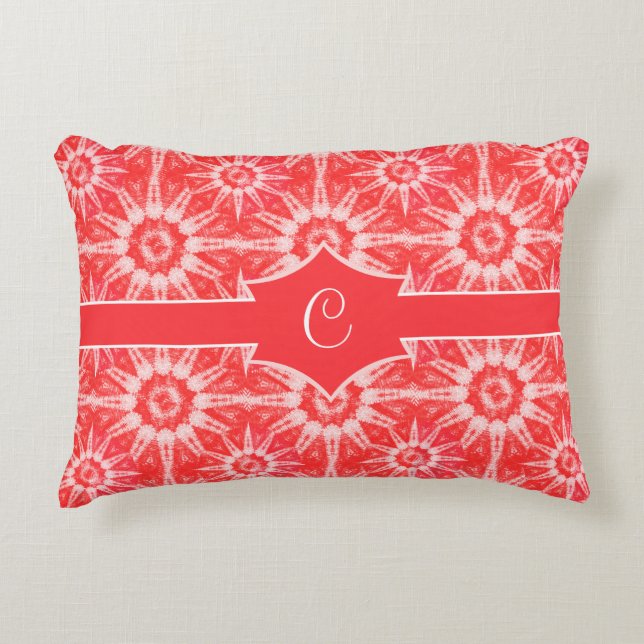God Jul White Starburst Mönster Monogram Prydnadskudde (Framsidan)