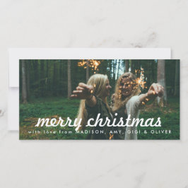 God jul White Typography-julfoto Julkort