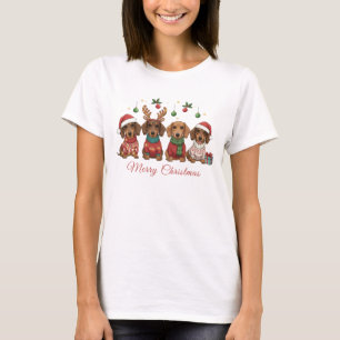 God Jul Wiener Dachshund Högtid T Shirt