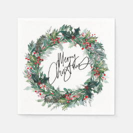 God jul Winter Berry Wandan Helgdag Pappersservett