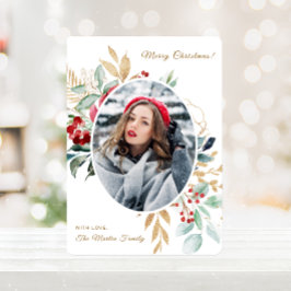 God jul Winter Bouquet Photo Julkort