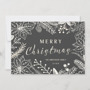 GOD JUL WINTER FOLIAGE CHALKBOARD FOTO JULKORT