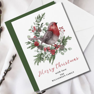God jul Winter Foliage Red Robin Julkort