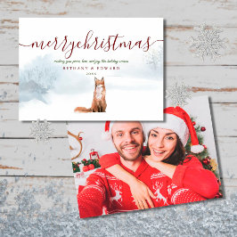 God jul Winter Fox par Photo Julkort