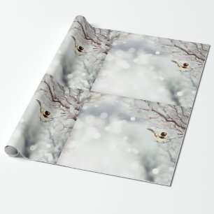God jul Winter Frost Bird Traditional Presentpapper