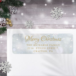God jul Winter Frost Returadress Returadress Etikett