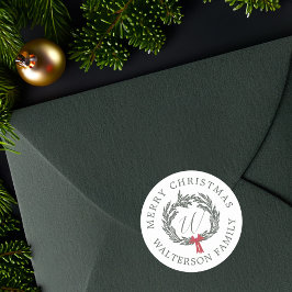 God jul Winter Garland Wandeandemonogram Runt Klistermärke