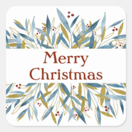 God jul Winter Grenar Ram Fyrkantigt Klistermärke