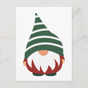 GOD JUL Winter Helgdag Gnome Vykort