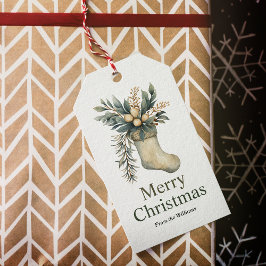 God jul Winter Helgdag Stocking Presentetikett