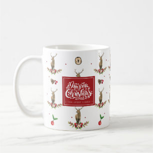 God jul Winter Hjort Mönster Personlig Kaffemugg