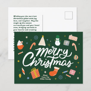 God jul Winter Icons Illustrated Helg Vykort