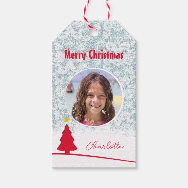 God jul Winter Illustration Photo Presentetikett (Framsidan)