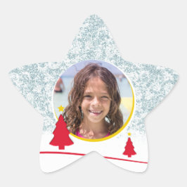 God jul Winter Illustration Photo Stjärnformat Klistermärke