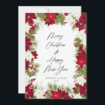 God jul Winter Red Bold Poinsettia Photo Kort<br><div class="desc">God jul Winter Red Poinsettia Gräns White</div>